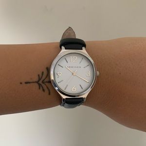 Anne Klein Black Leather Watch